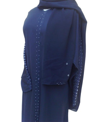 sharjah abaya with beaded sleeves