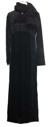 black velvet abaya for women