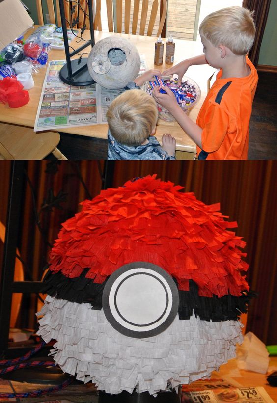 DIY POKEMON BALL PINATA/ POKEMON PINATA IDEA 