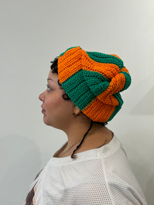 Persimmon and Malachite Crochet Beanie - Yowie