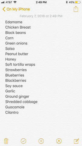 shopping list