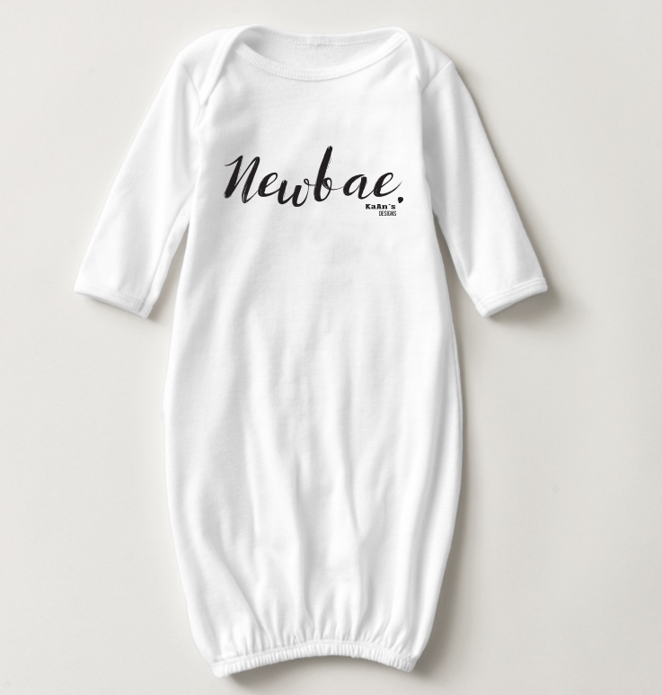 white newborn gown