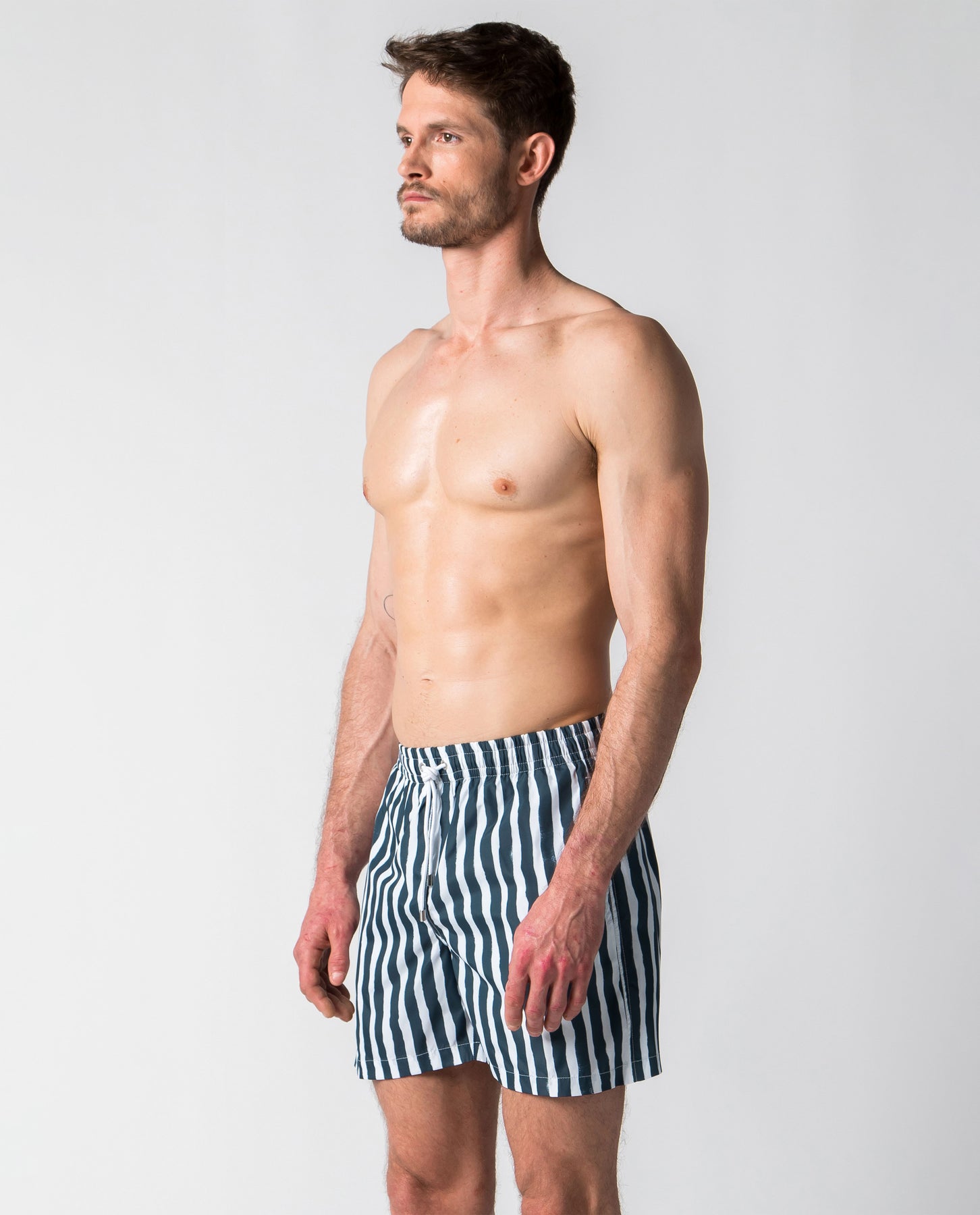 Hale Navy Bold Stripes Swim Short | Sunno by Bene Cape – SUNNO BY BENE CAPE