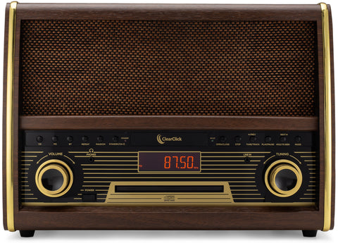 Grand Binnen anders Retro AM/FM Radio with CD Player, Bluetooth, & Aux-In – ClearClick