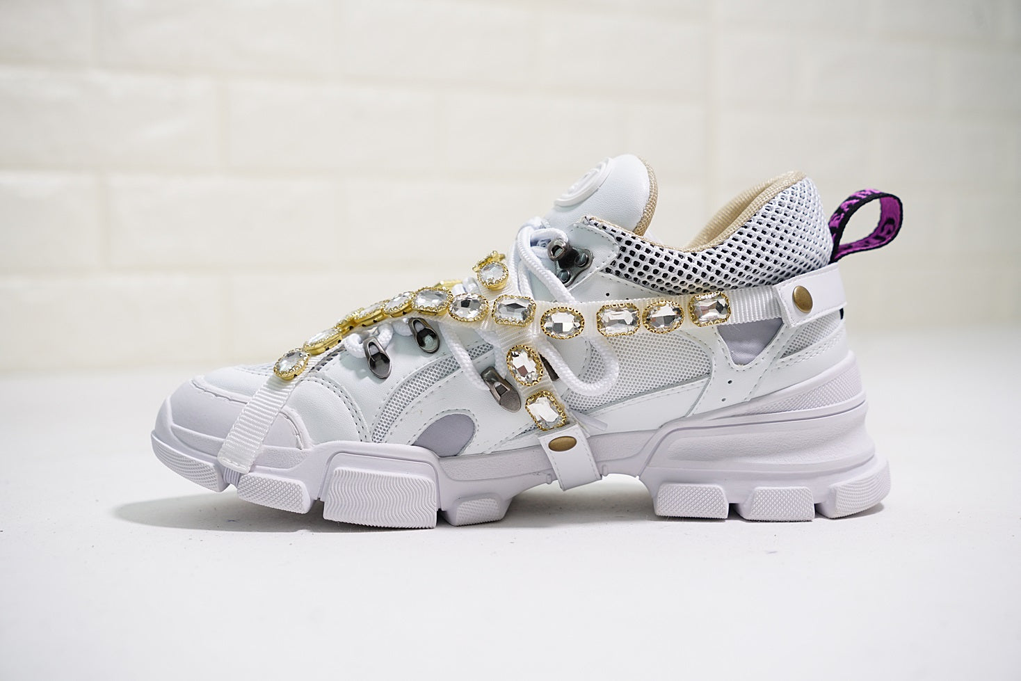 Gucci SEGA Crystal Sneaker - White 