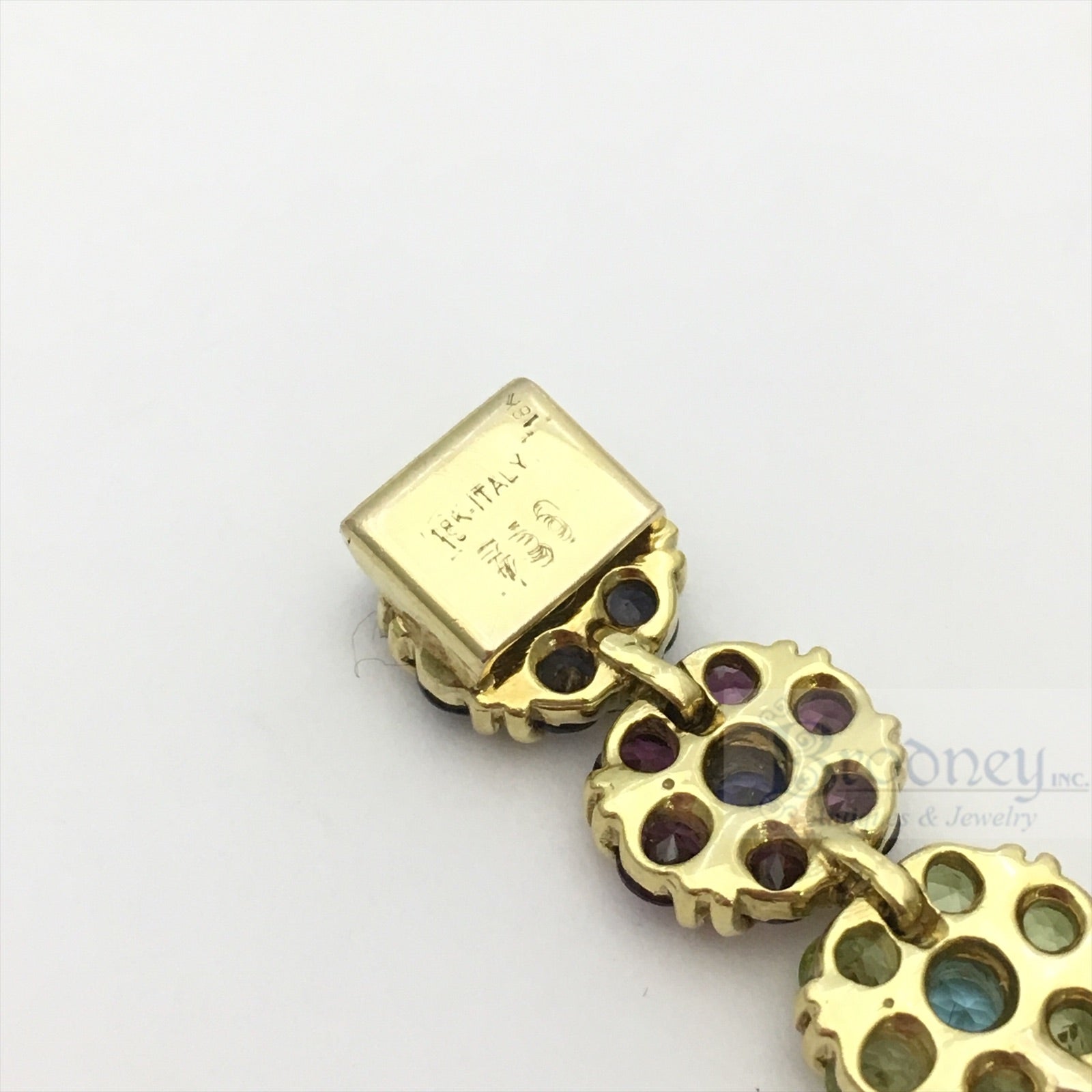 18kt Gold Multi Color Gem Stone Bracelet