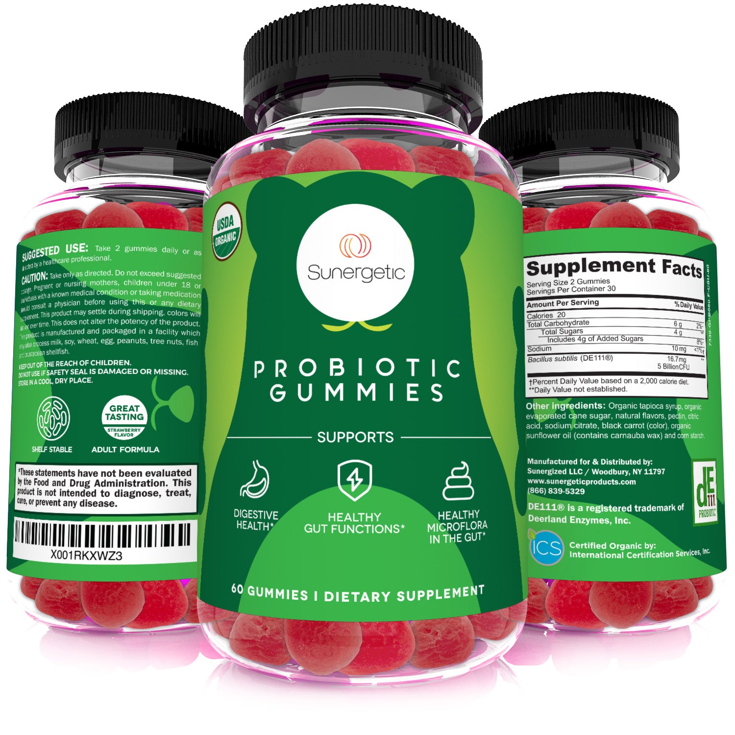 Sunergetic Products - Organic Probiotic Gummies – 5 Billion CFU Per ...