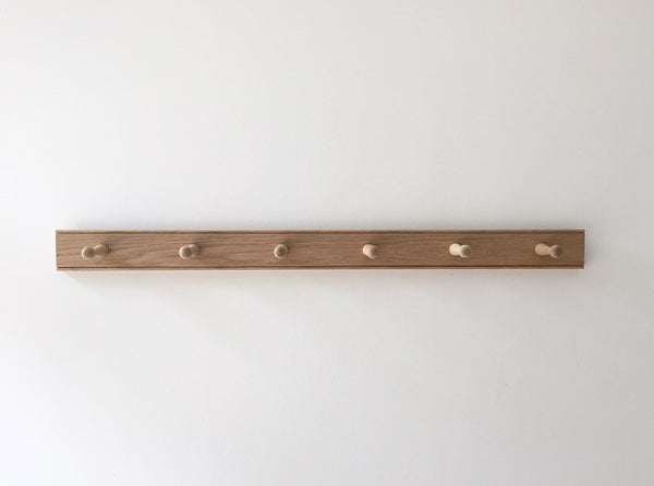 Solid Oak Wall Mounted Coat Hooks - Wood 'N' Pegs