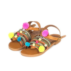 pom pom flip flops