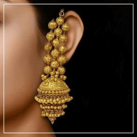 Traditional jhumka design in gold