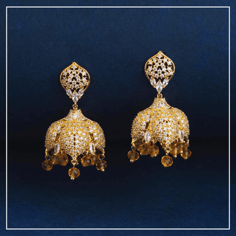 Traditional jhumka design in gold