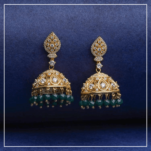 Traditional jhumka design in gold