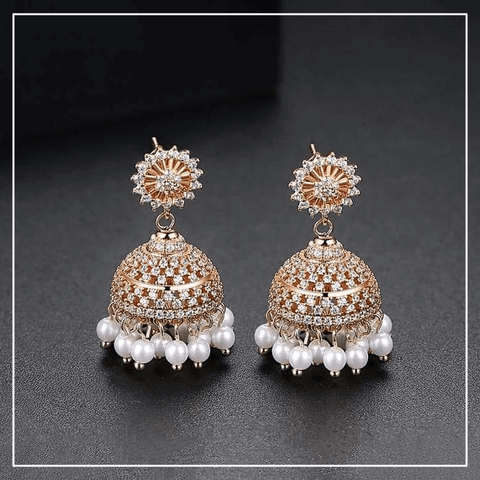 Traditional jhumka design in gold