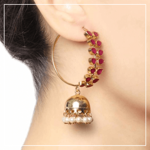 Traditional jhumka design in gold