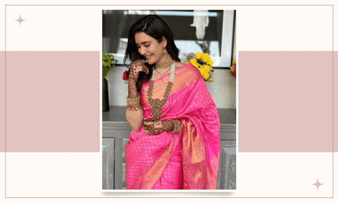 jewellery for pink saree