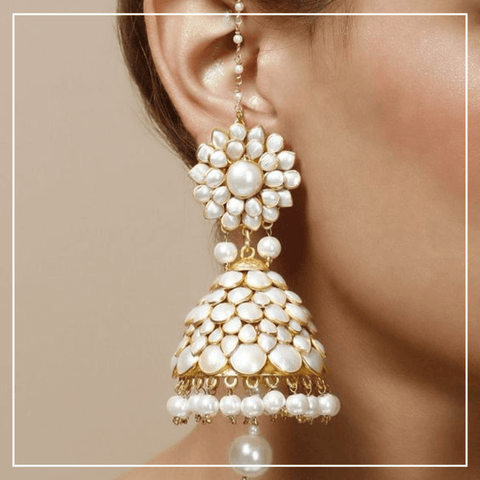 Traditional jhumka design in gold