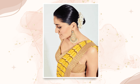 jewellery for yellow saree