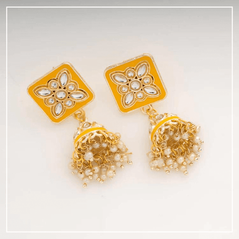 Traditional jhumka design in gold