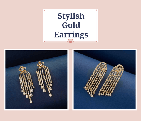 Buy Stylish Hooks Design Gold Earrings |GRT Jewellers