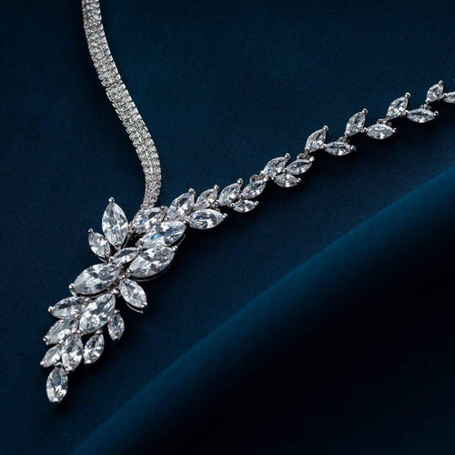 American Diamond Necklace Set with Diamond Look - Enchanted Crystal ...
