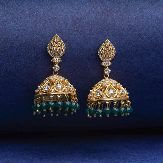 Buy online Rose Gold Plated Leaf Design Ad Studded Earrings from fashion  jewellery for Women by Saraf Rs Jewellery for ₹1809 at 68% off | 2024  Limeroad.com