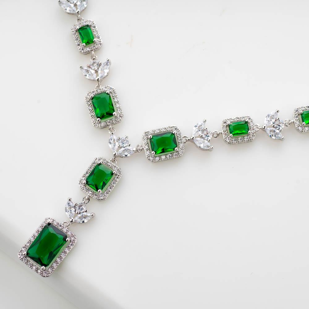 green diamond necklace set