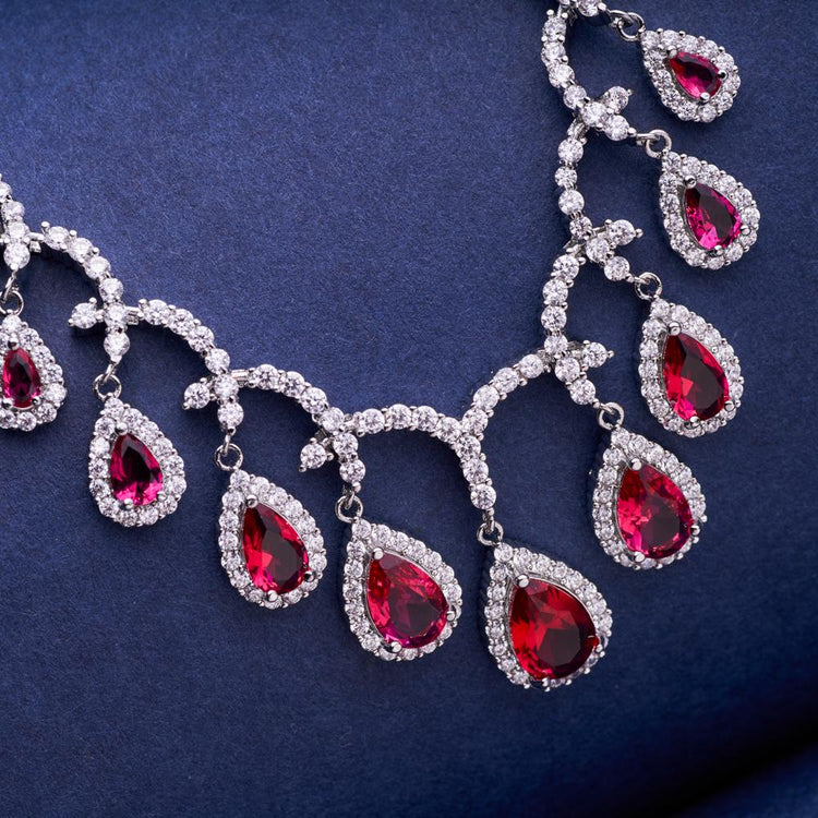 red ruby necklace sets