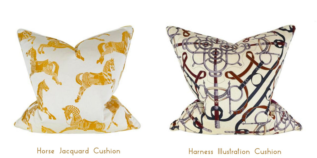 Hermes Horse Cushions - Luxury Soft Furnishings - 5mm Design Store London