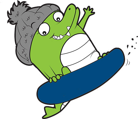 Snowboarder Big crocodile