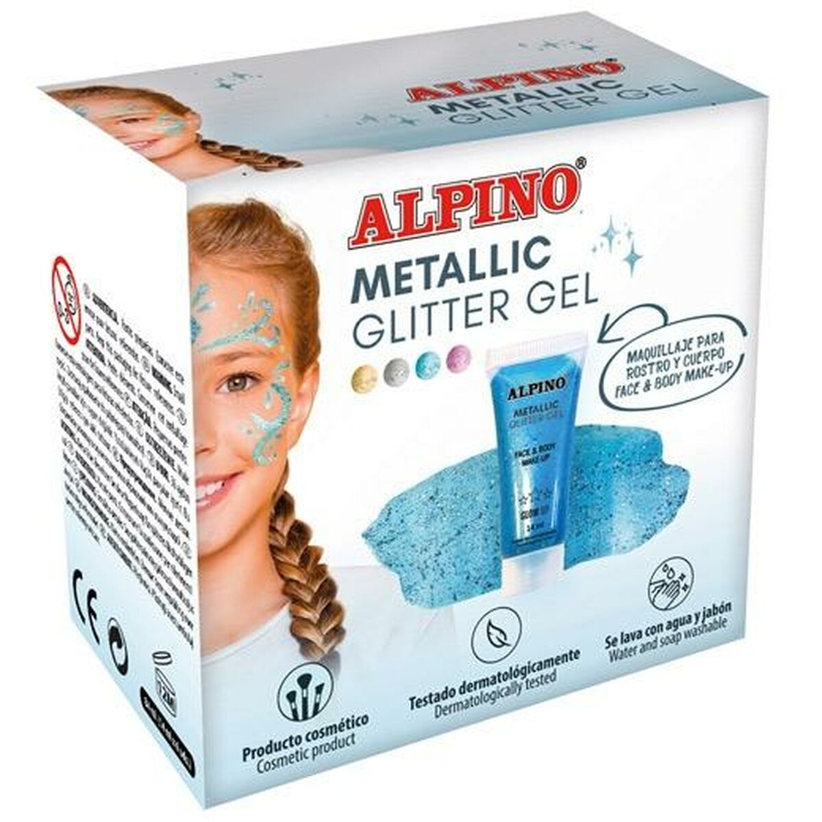 Barnsmink Alpino Gel Glitter Blå