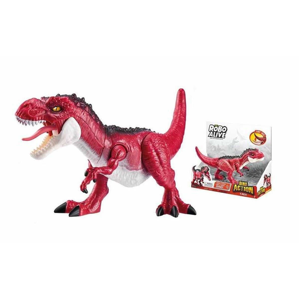 Läs mer om Dinosaurie Zuru Robo Alive: Dino Action T- Rex Röd Ledad figur