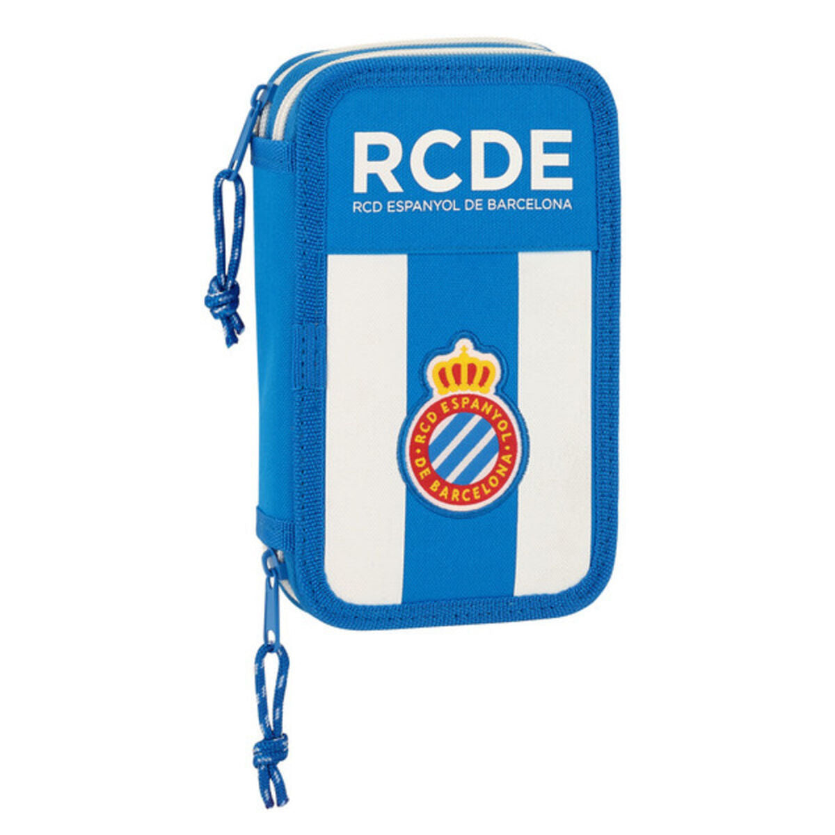 Läs mer om Dubbelt pennfodral RCD Espanyol Blå Vit 12.5 x 19.5 x 4 cm