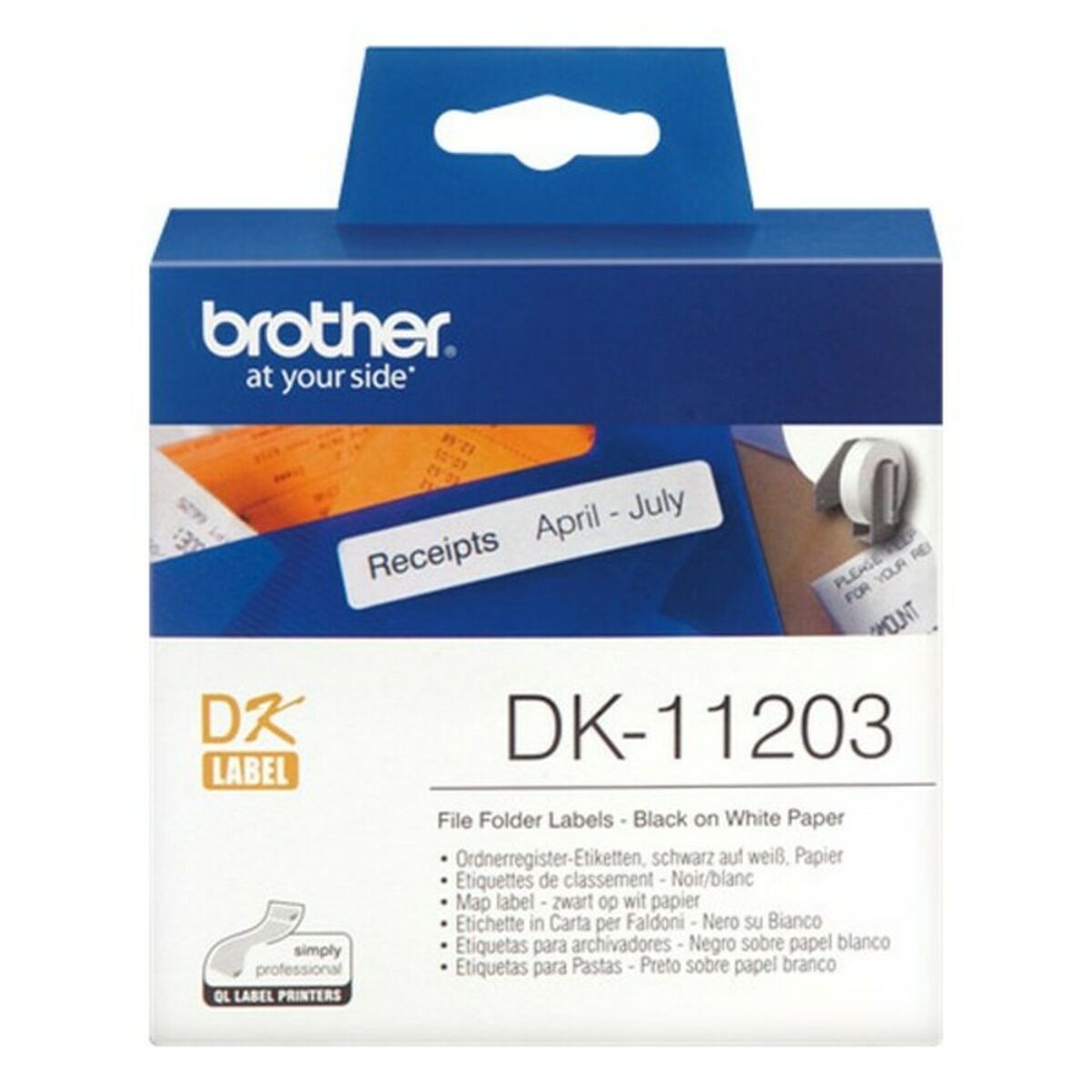 Läs mer om Etiketter Brother DK-11203 Vit Svart Svart/Vit Papper