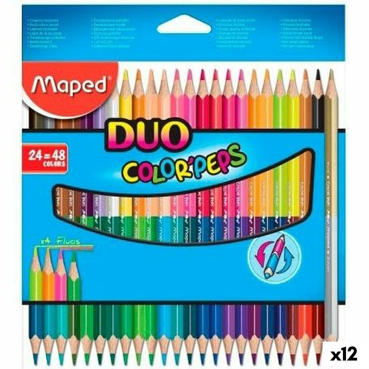 Läs mer om Färgpennor Maped Duo Color Peps Multicolour 24 Delar Dubbel ände
