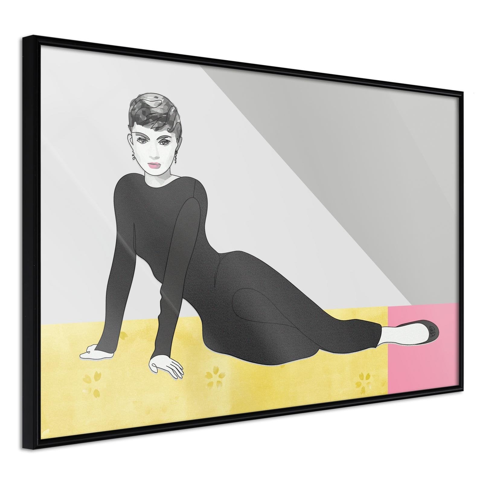 Läs mer om Inramad Poster / Tavla - Elegant Audrey - 30x20 Svart ram