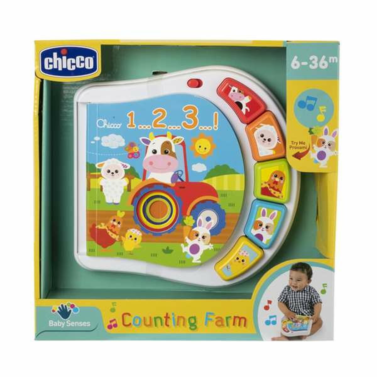 Läs mer om Interaktiv leksak för småbarn Chicco Counting Farm 19 x 4 x 19 cm