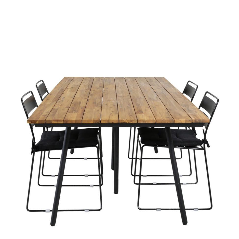 Läs mer om LINA CHAN Matbord 200x100 cm + 4 stolar | Utemöbler
