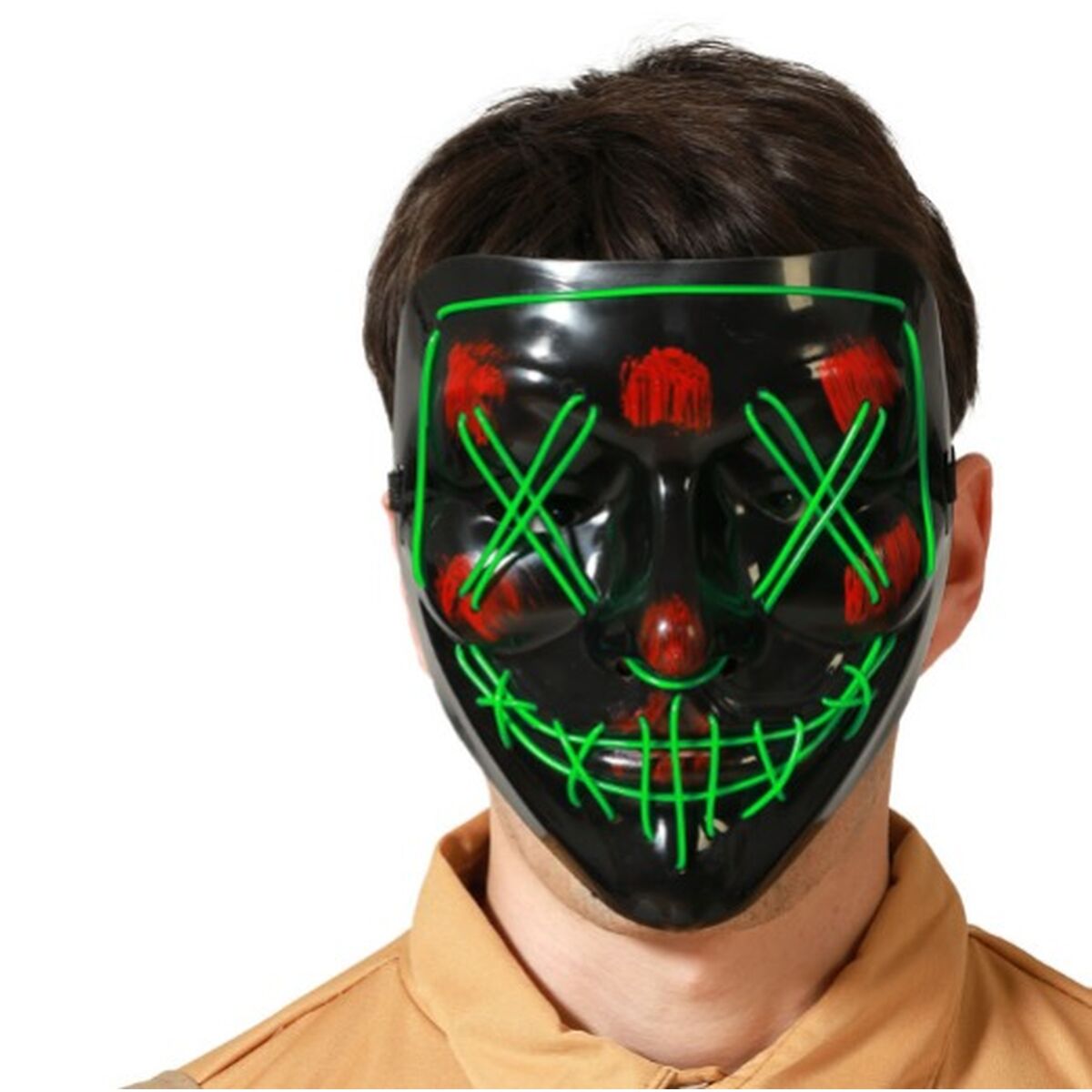 Läs mer om Mask Skräck LED Ljus Grön
