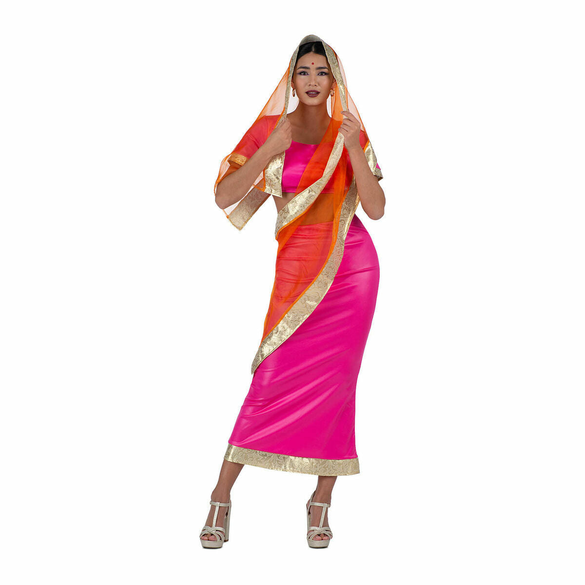 Läs mer om Maskeraddräkt vuxna My Other Me Hindu Orange Rosa - XL
