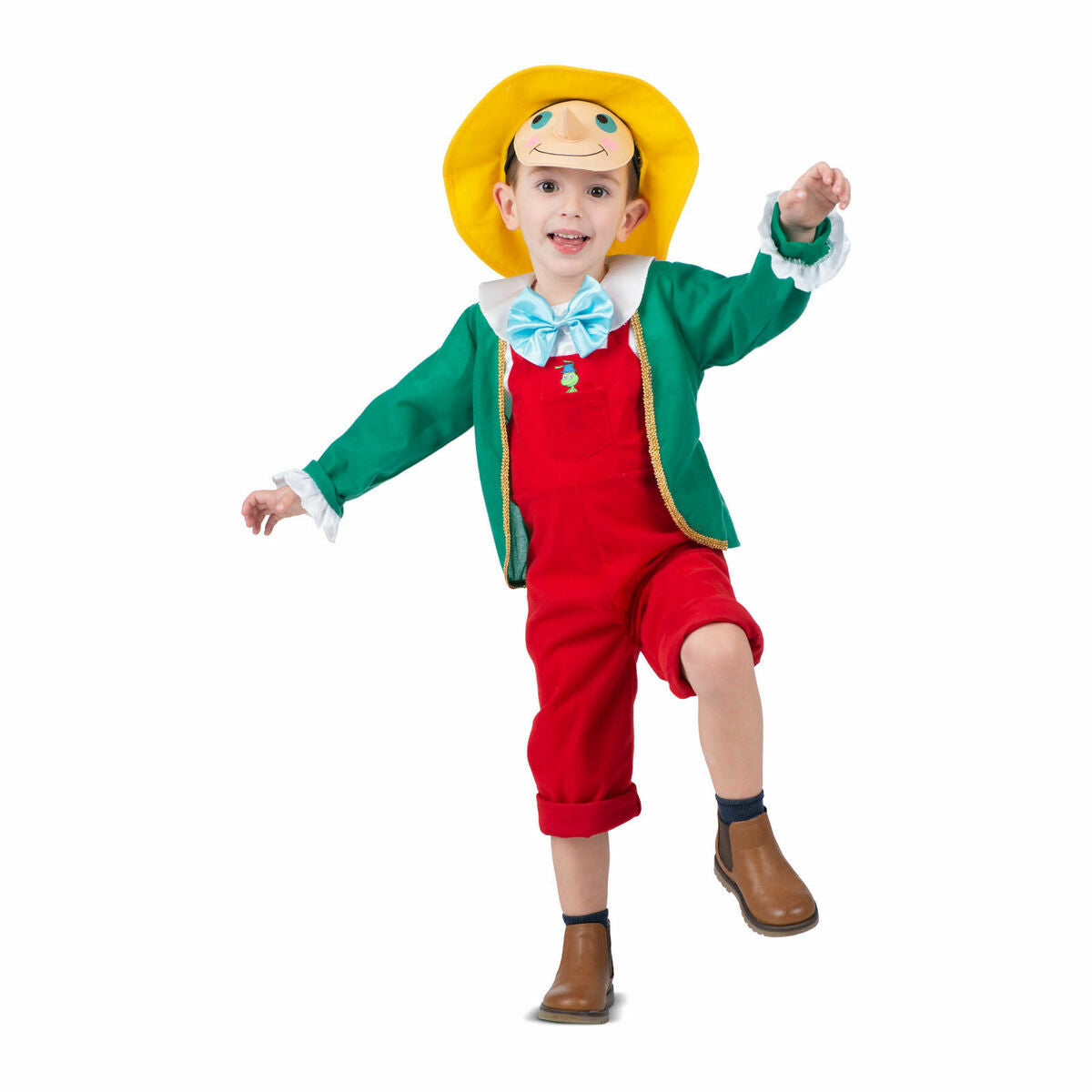 Läs mer om Maskeraddräkt vuxna My Other Me Pinocchio Röd Grön - 3-4 år
