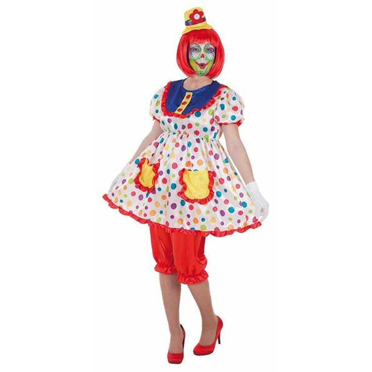 Läs mer om Maskeraddräkt vuxna Tina Kvinnlig clown M/L