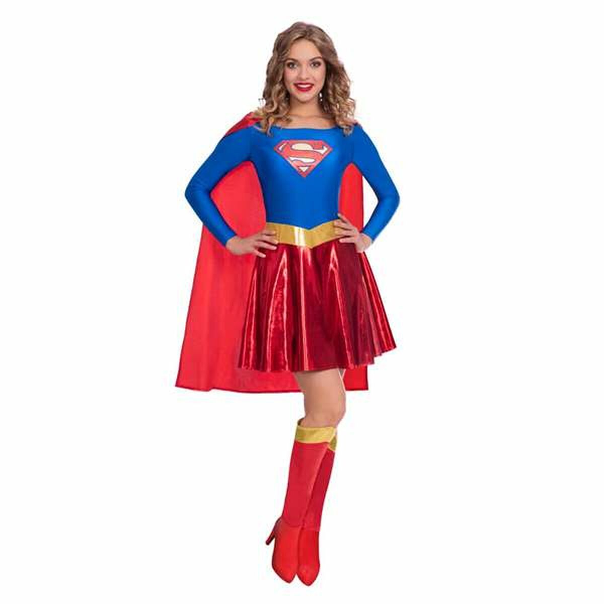 Läs mer om Maskeraddräkt vuxna Warner Bros Supergirl Superhjältinna 3 Delar - XL