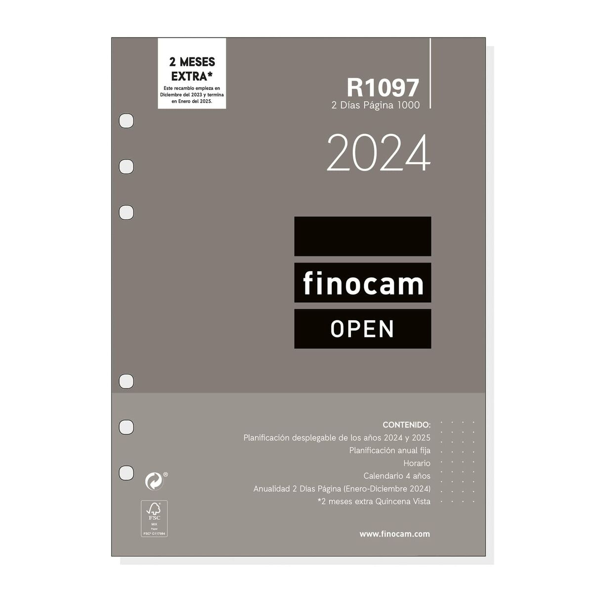 Läs mer om Påfyllning av agenda Finocam Open R1097 2024 Vit 15,5 x 21,5 cm