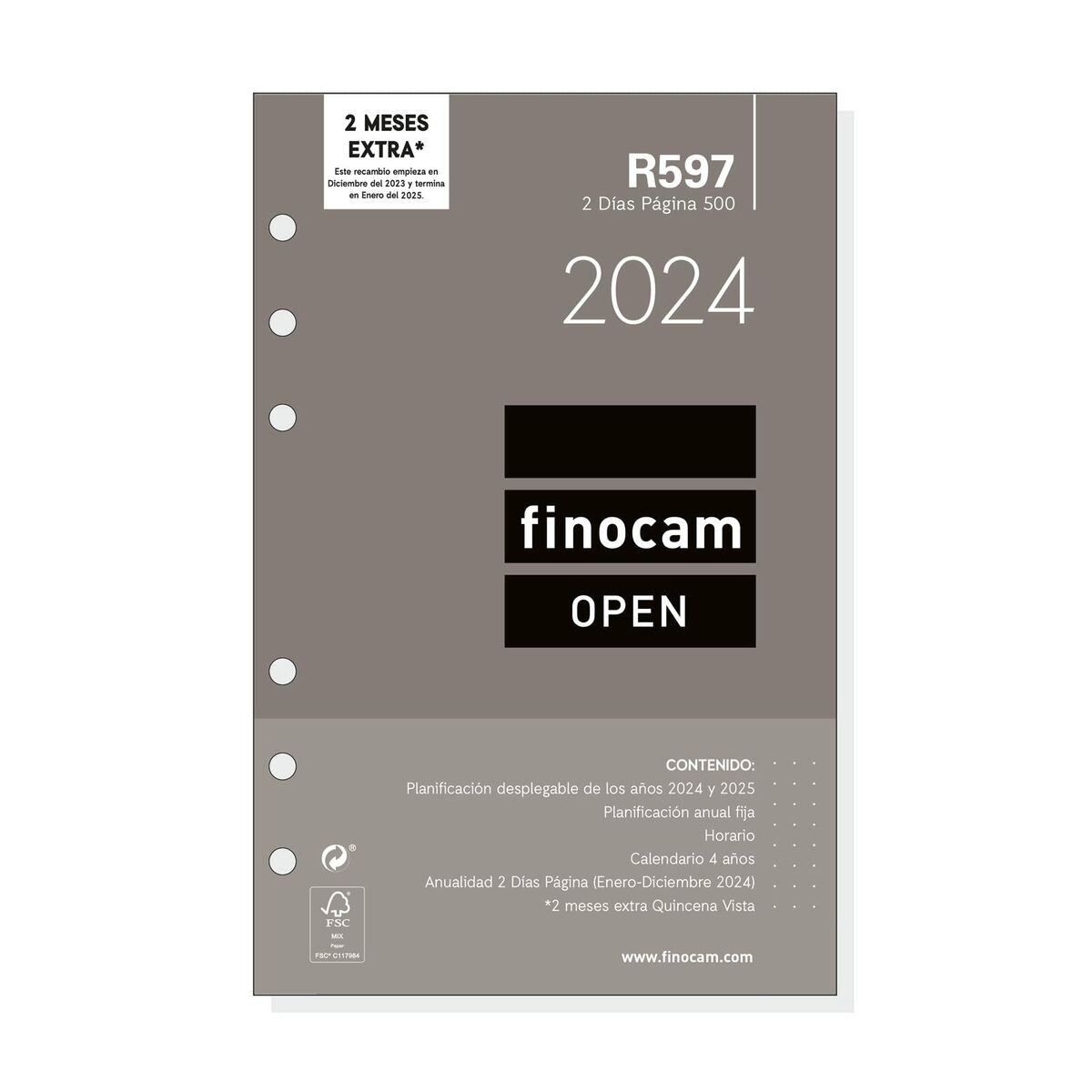 Läs mer om Påfyllning av agenda Finocam Open R597 2024 Vit 11,7 x 18,1 cm