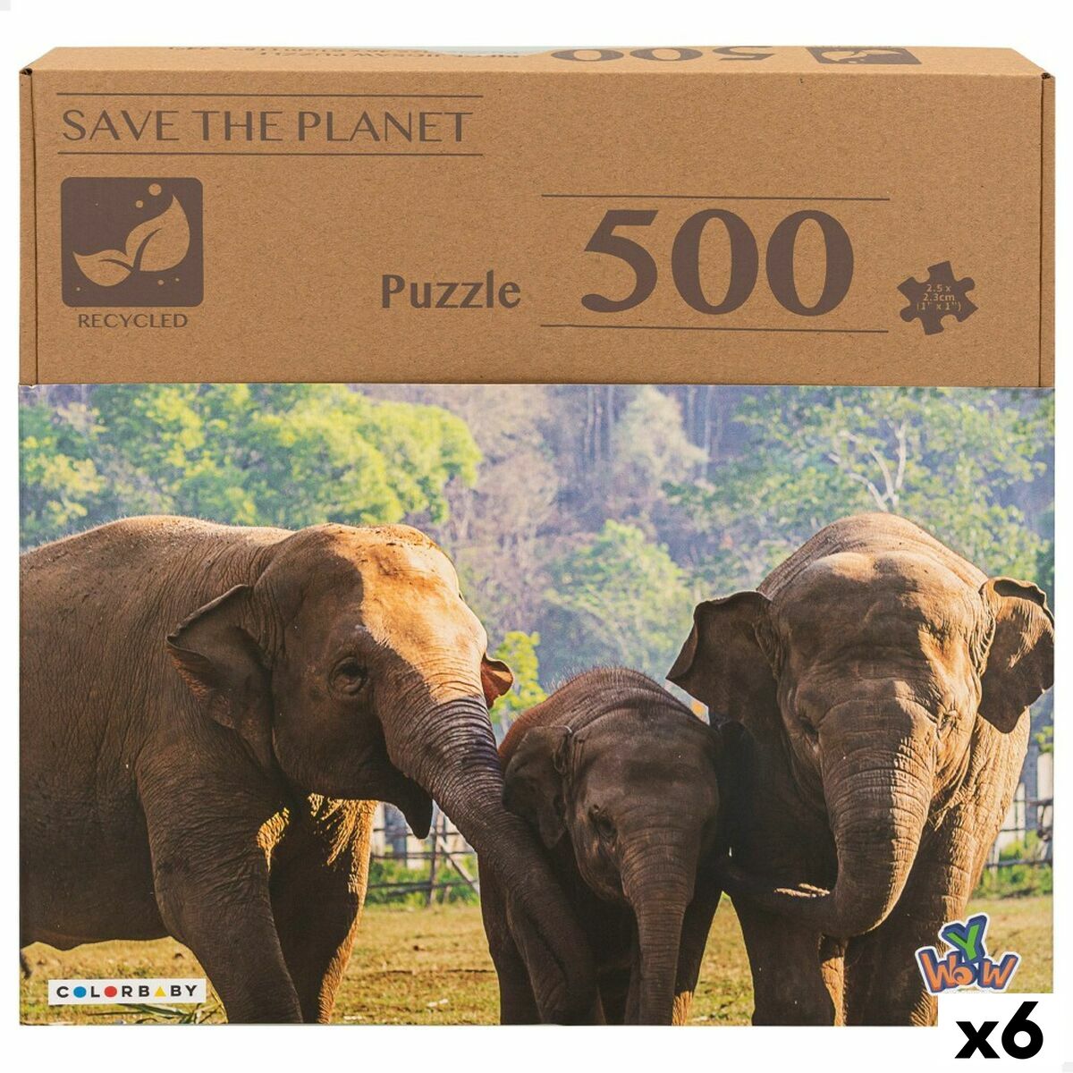 Läs mer om Pussel Colorbaby Elephant 500 Delar 6 antal 61 x 46 x 0,1 cm