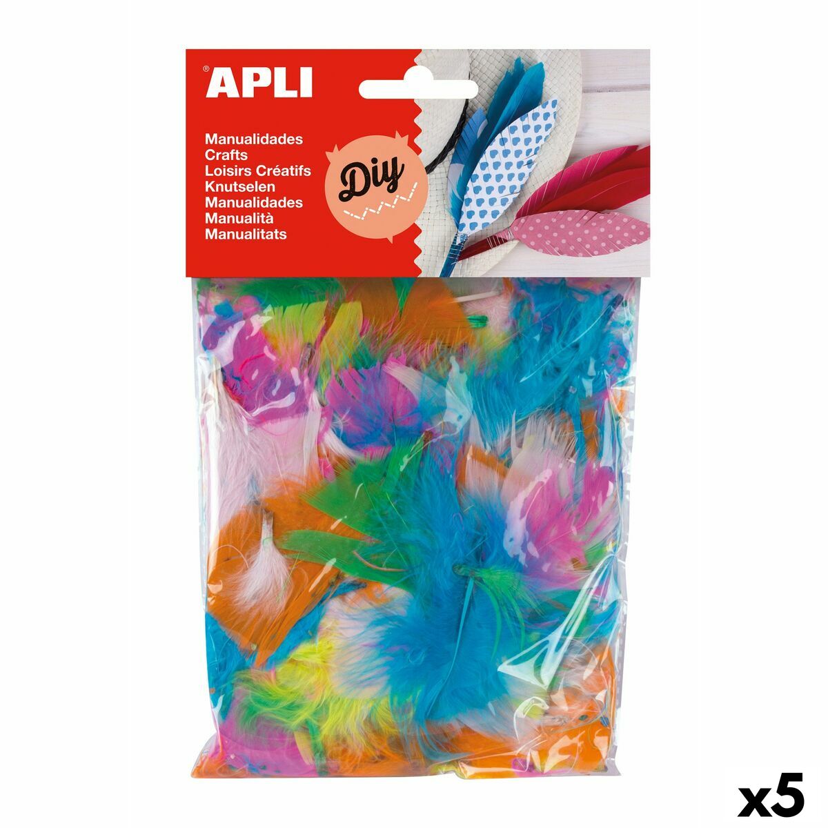 Läs mer om Pysselmaterial Apli Fjädrar Multicolour 14 g