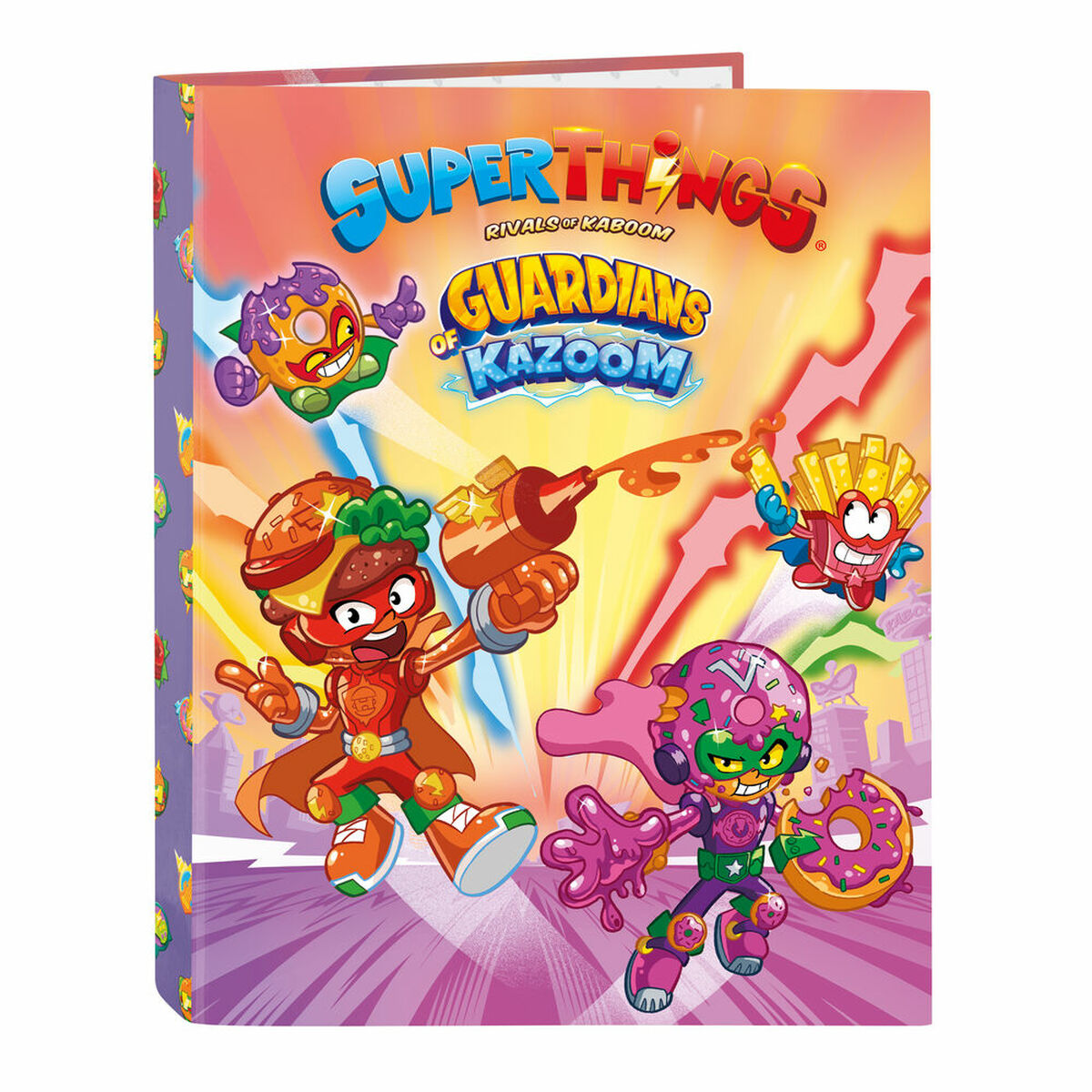 Läs mer om Ringpärm SuperThings Guardians of Kazoom Purpur Gul A4