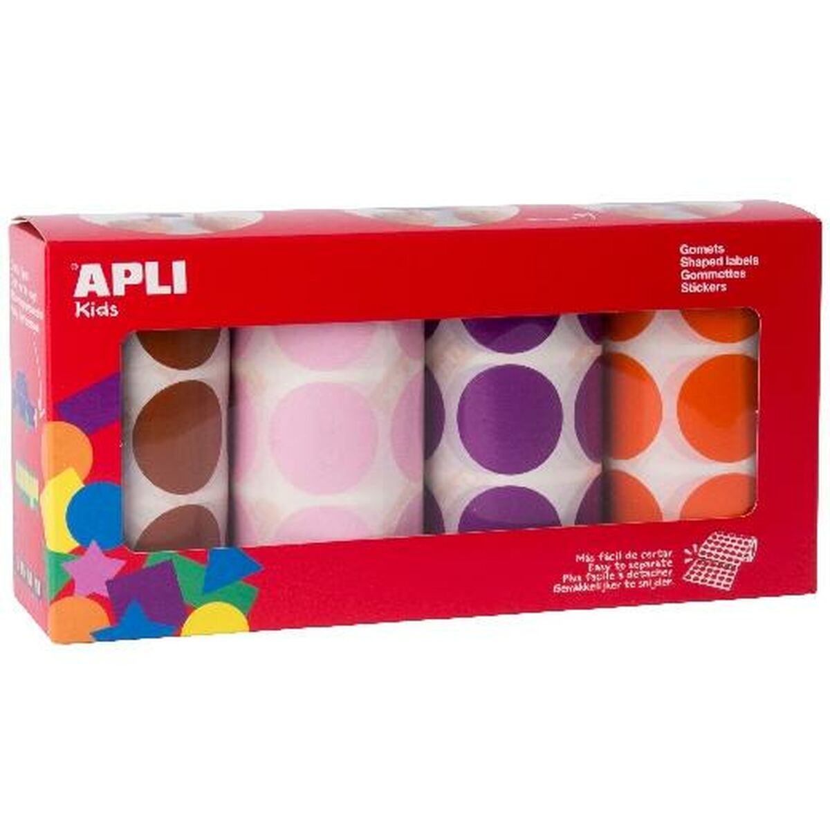 Läs mer om Set med klistermärken Apli Gomets 4 Delar Multicolour Rund