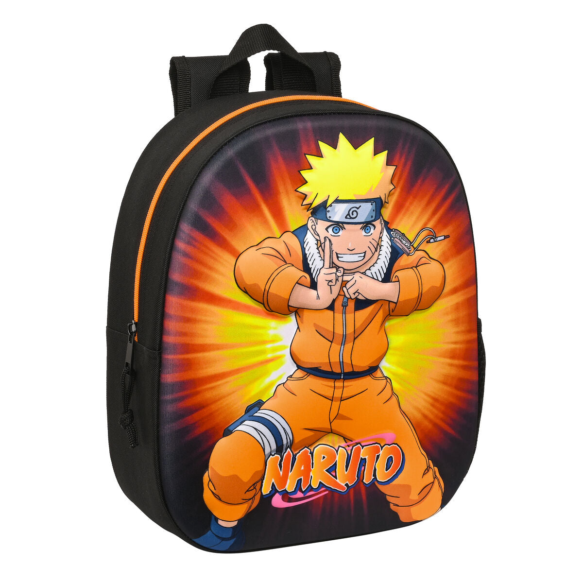 Läs mer om Skolryggsäck 3D Naruto Svart Orange 27 x 33 x 10 cm