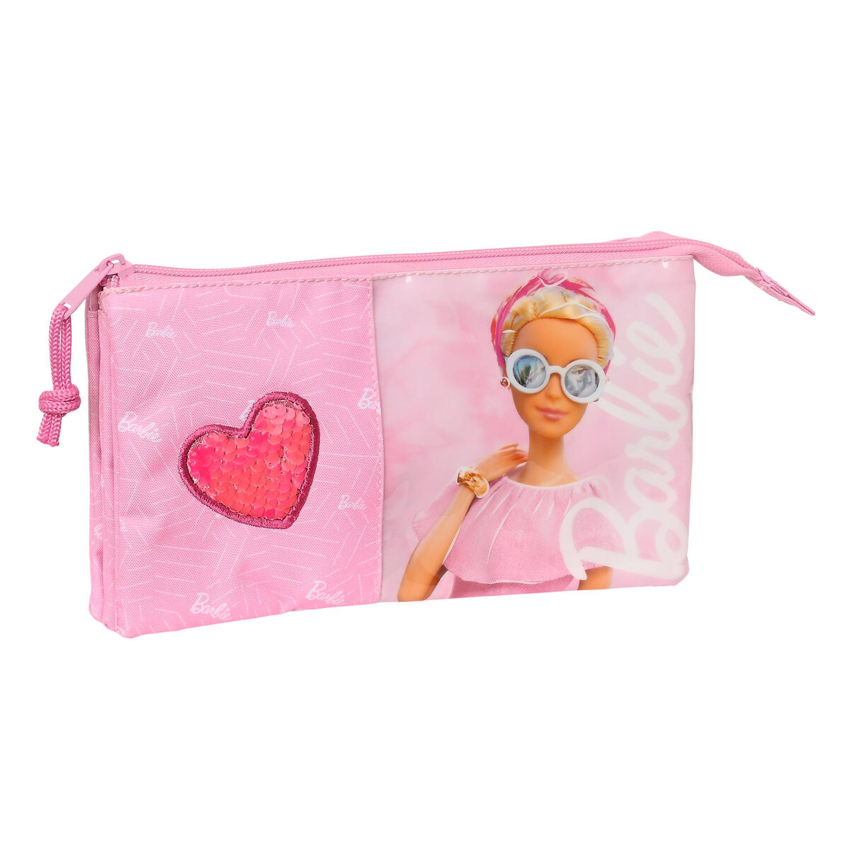 Läs mer om Tredubbel Carry-all Barbie Girl Rosa 22 x 12 x 3 cm